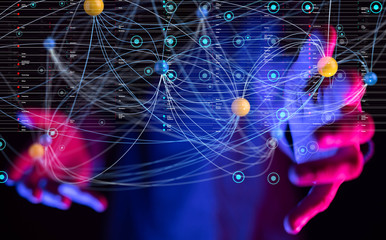 Big data visualization. Network connection structure