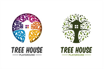 Circle Tree House Logo Set of 2