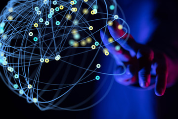 Abstract technology geometric and data