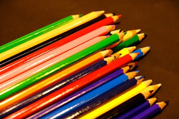 Fototapeta premium Wooden colored pencils.