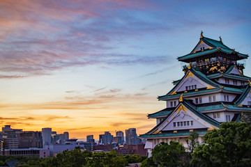 夕焼けの大阪城
