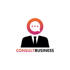 Consult Business Logo Template Design Vector, Emblem, Design Concept, Creative Symbol, Icon