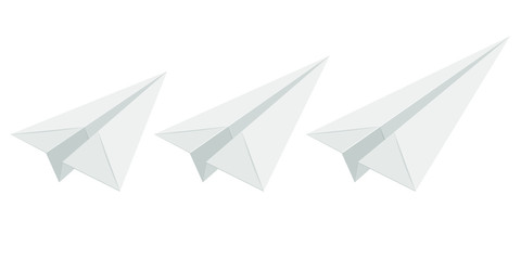 Realistic paper plane vector design illustration isolated on white background