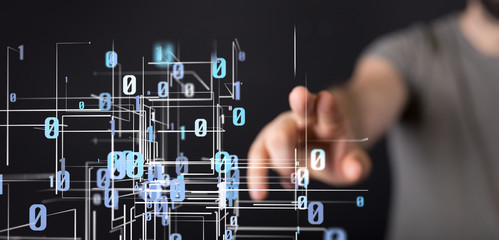 Abstract technology geometric and data