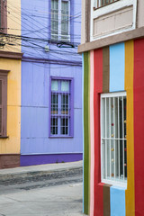 Fototapeta na wymiar Colourful facade of old house