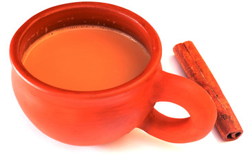 Tea served in a traditional clay cup