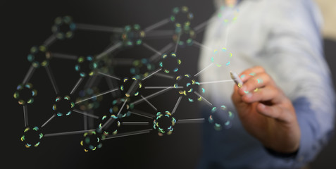 Fototapeta premium human network group abstract 3d