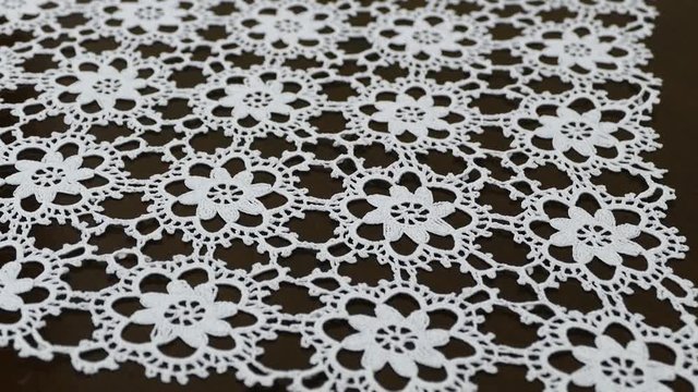 knitted lace tablecloth with rope, handicrafts and tablecloths,