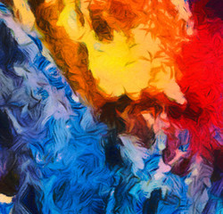 Modern painting wall art decor. Abstract drawing background. Design artwork. Brush strokes on canvas. Artistic pattern. Creative fashion print. Good as psychedelic poster. Surreal graphic abstraction.