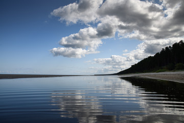 Still summer day by gulf of Riga, Baltic sea.