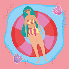 woman hello summer holiday design