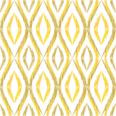 Ikat ogee seamless vector pattern illustration.