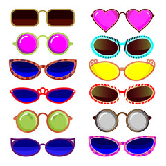 Sunglasses, vector clip art set