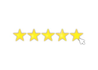 five stars on white background feedback rate rating illustration 