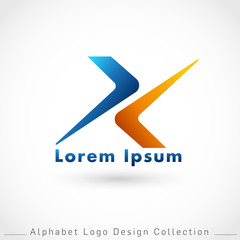 Letter X Logo Design Template isolated on white background : Vector Illustration