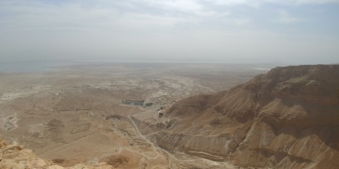 Fototapeta na wymiar The beautiful view of the fortress of Masada, Israel.