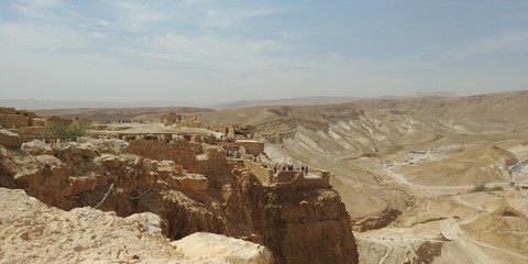 The beautiful view of the fortress of Masada, Israel.