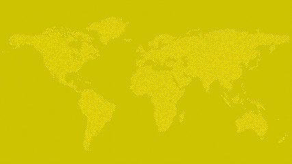 Halftone world map background - vector graphic with dots