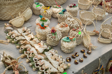handmade objects made from corn leaves