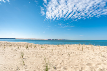 CAP FERRET (Bassin d'Arcachon, France), la Pointe, avec vue sur la dune du Pilat