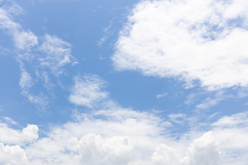 Obraz premium cloudy blue sky with white cloud background.