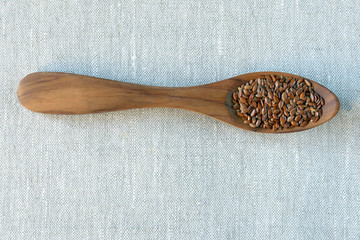 Flax seeds Linum usitatissimum - a useful and medicinal product. Close-up..Product for beauty and health. Proper nutrition.