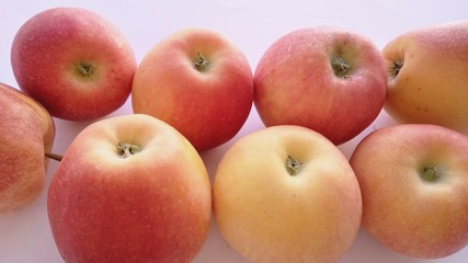 red apples on white background