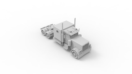 3d rendering 3d illustration of the side view of a heavy truck