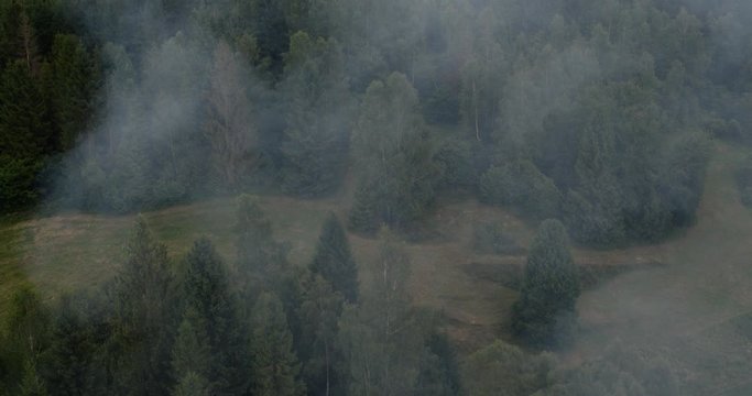 aerial shoot of the Bieszczady mountains in Poland
