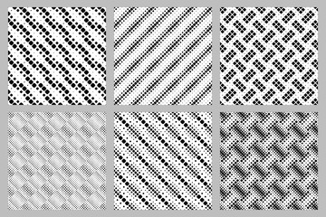 Geometrical square pattern background design set - abstract vector illustration