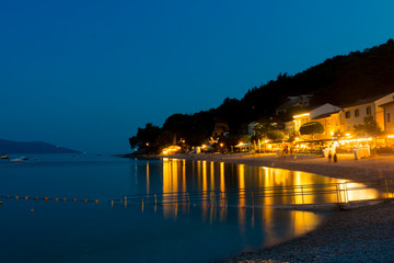 Night at Moscenisca Draga beach in Croatia