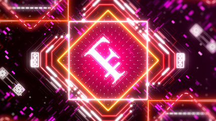 Swiss franc currency logo. Financial sign on digital background. 3d illustration