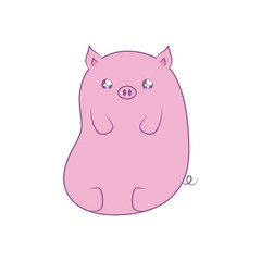 cute piggy baby animal kawaii style