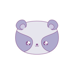 head of cute raccoon baby animal kawaii style