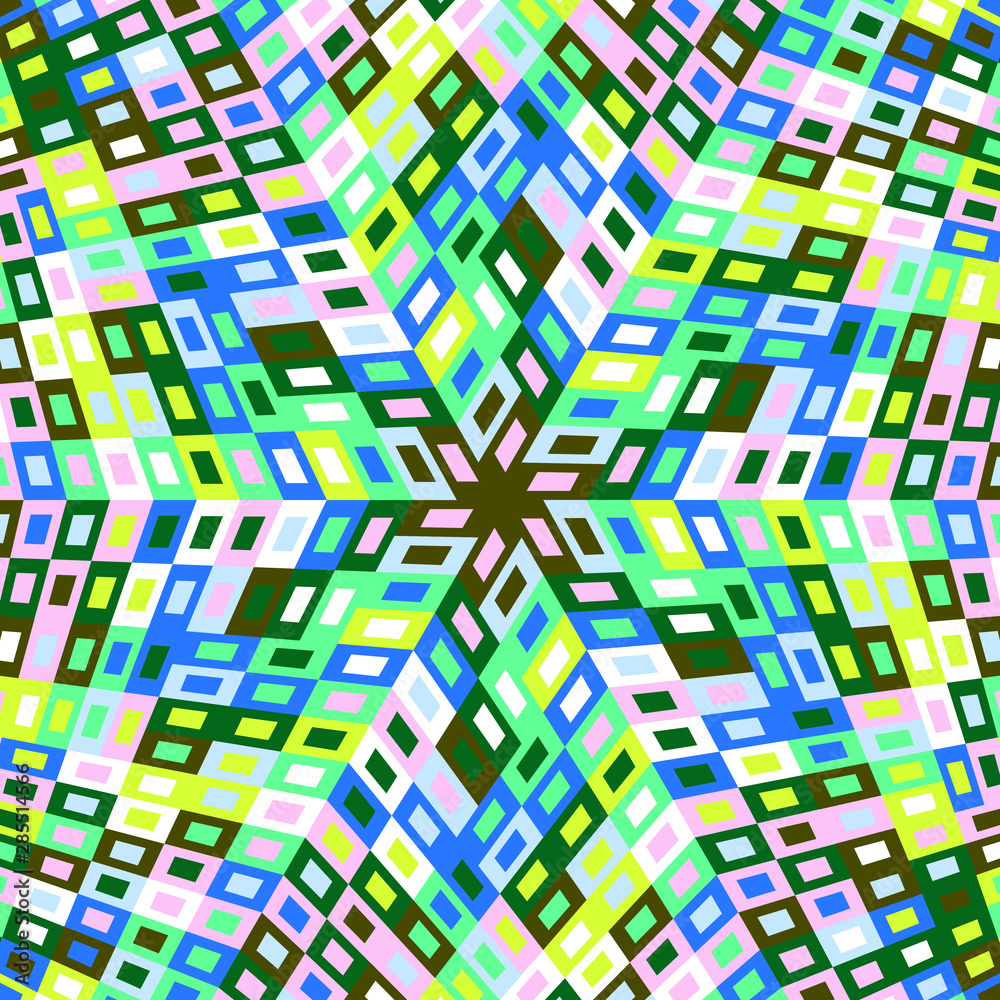 Poster dynamic radial tiled pattern background - psychedelic circular abstract vector graphic design from g