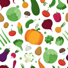 Seamless pattern with vegetables. Vector illustration for your design