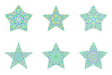 Obraz premium Isolated floral star symbol collection - geometrical vector elements with curved shapes