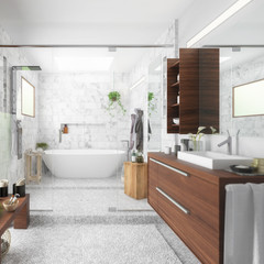interior of modern bathroom - 3d visualization