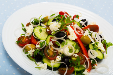 Shopska salad - dish of Balkan cuisine
