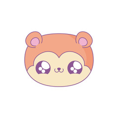 head of cute monkey baby animal kawaii style