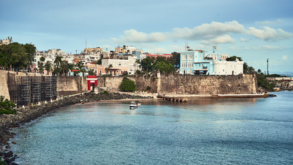 View of the walls of Old San Juan, Puerto Rico