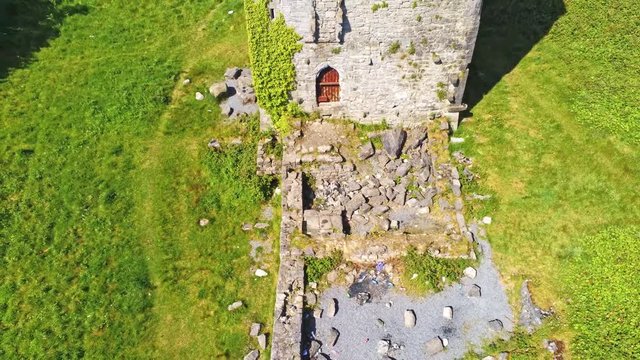 4K Aerial view of Merlin Castle in Galway, Ireland