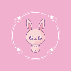 Obraz na płótnie Canvas cute rabbit baby animal kawaii style