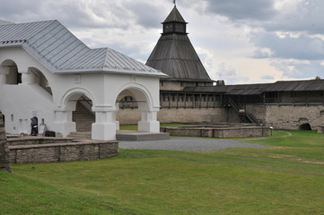 Pskov the Administrative Chamber View from Dovmontov city