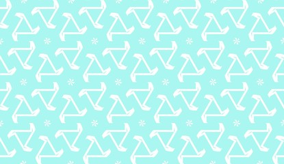 Fototapeta premium Decorative background with triangles. Curved lines. Vector illustration. Blue light shade. Bright background for poster, banner, flyer