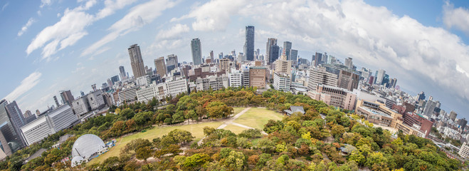 Osaka city view panorama