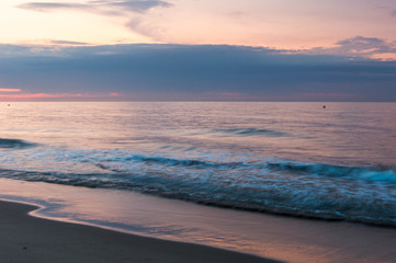 Fototapeta premium Landscape photo of the beach of Port Ginesta in Barcelona.