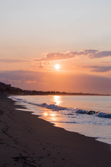 Landscape photo of the beach of Port Ginesta in Barcelona.