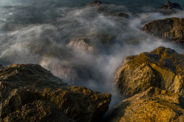 Silk effect photography on some rocks.