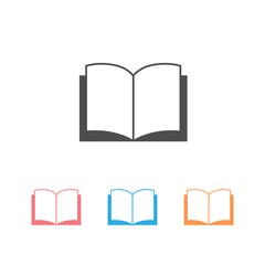 Book icon set isolated on white background.